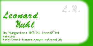 leonard muhl business card